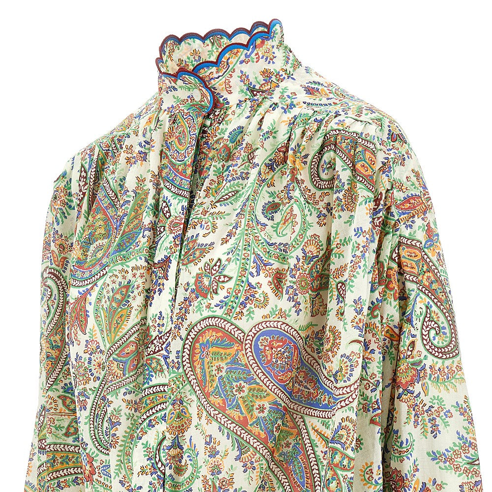 Cotton voile blouse with paisley motif