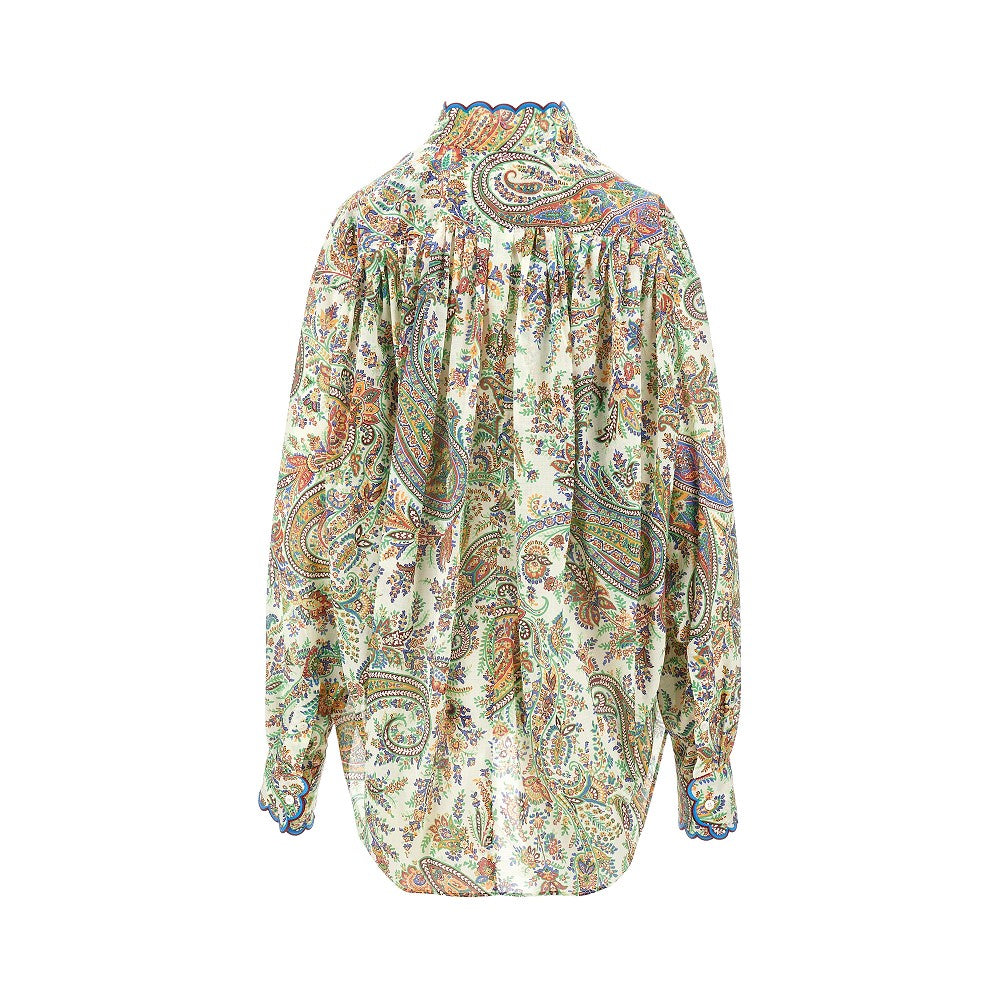 Cotton voile blouse with paisley motif