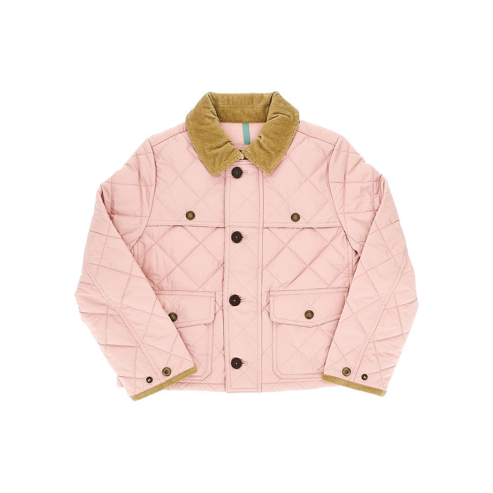 Giacca in nylon trapuntato con ricamo logo