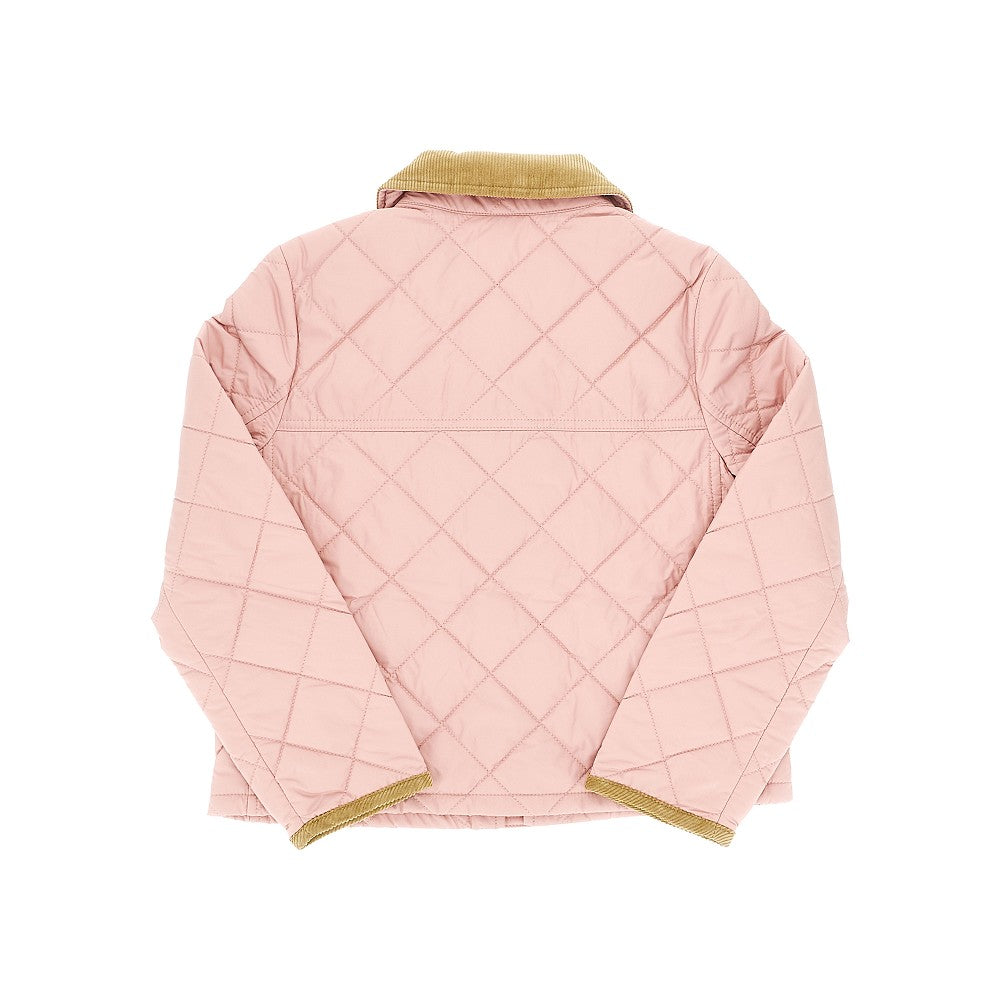 Giacca in nylon trapuntato con ricamo logo