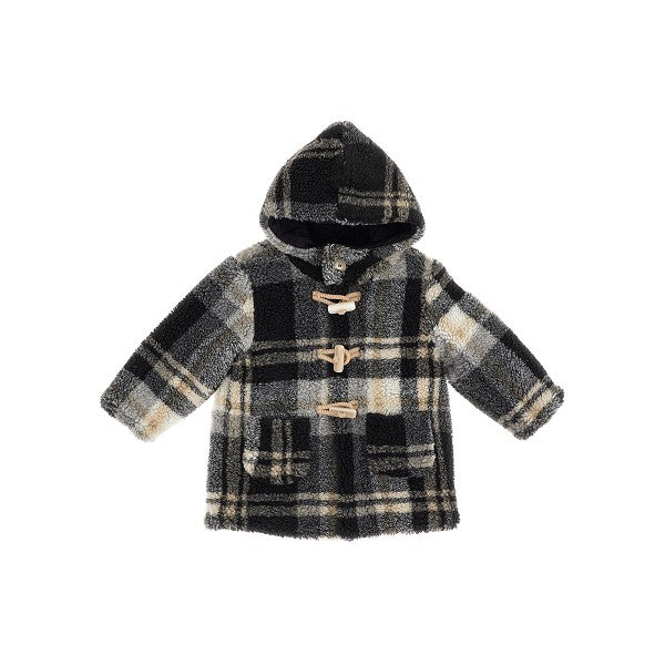Cappotto in teddy a quadri