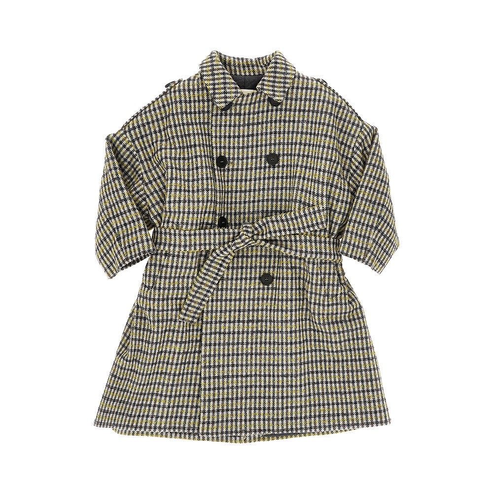 Cappotto in misto lana a quadretti