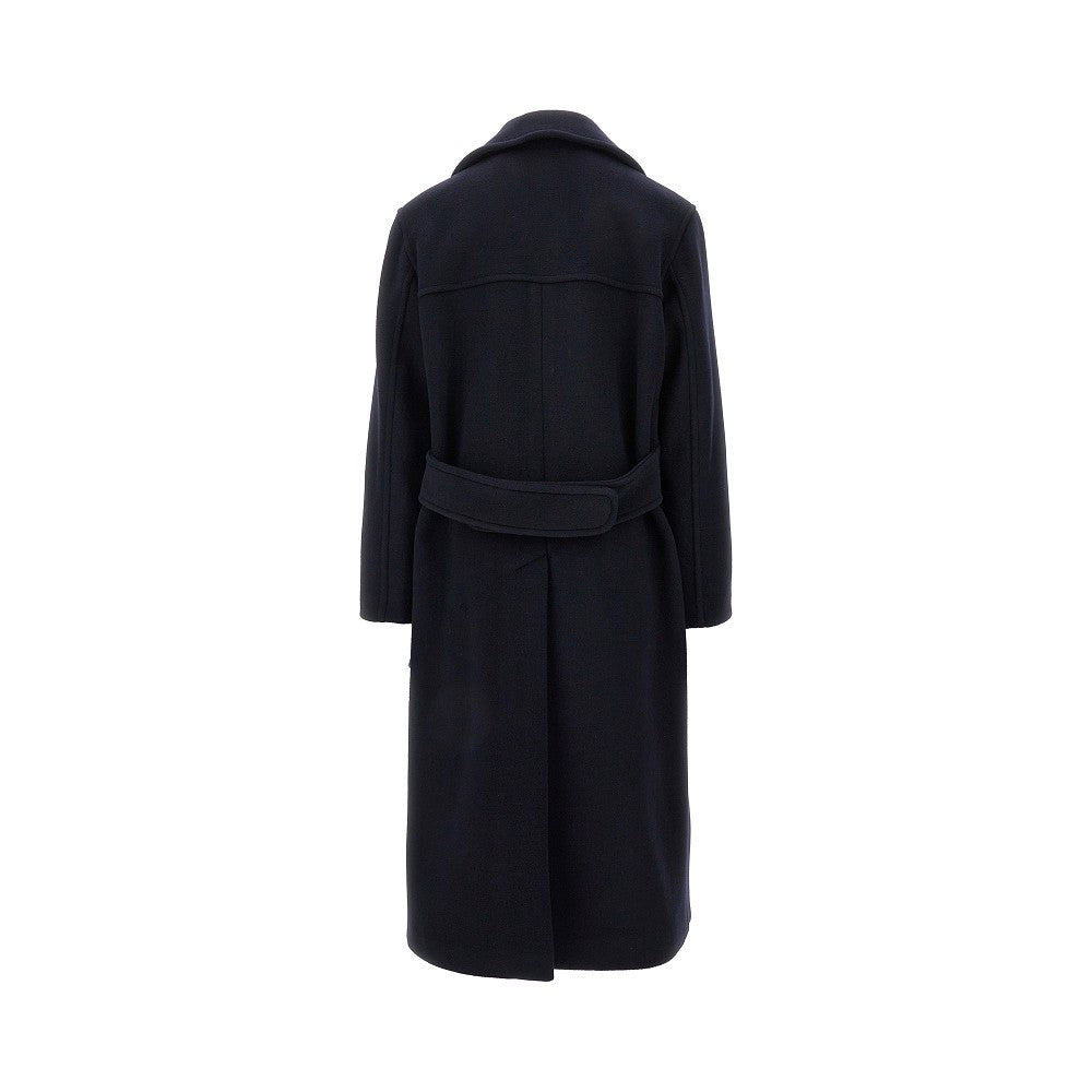 Wool-blend double-breasted coat