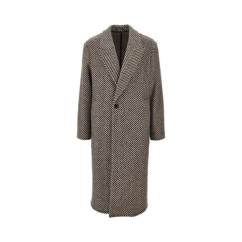 Chevron wool coat