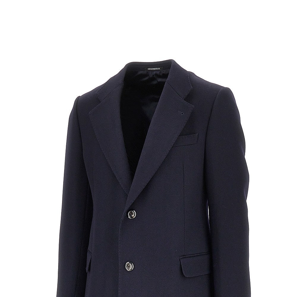 Cappotto monopetto in tricotina di lana