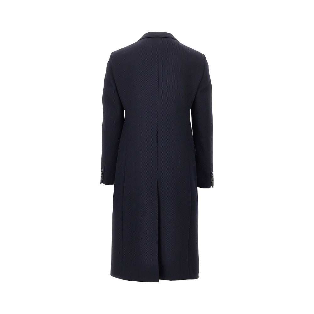Cappotto monopetto in tricotina di lana