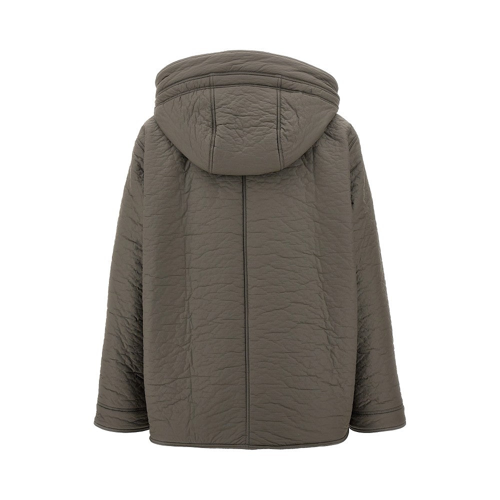 Coated fabric hooded peacoat