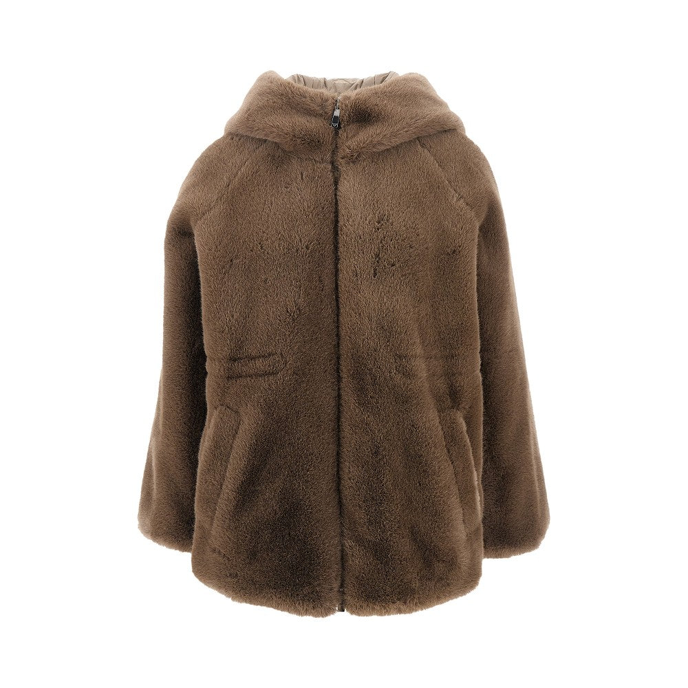 Blouson reversibile in eco-pelliccia e nylon
