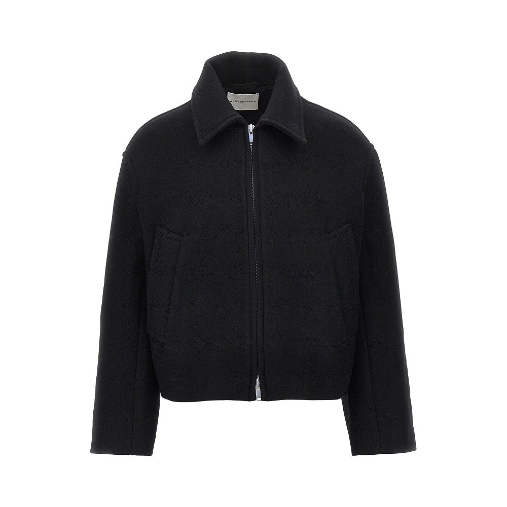 Double zip-up short coat