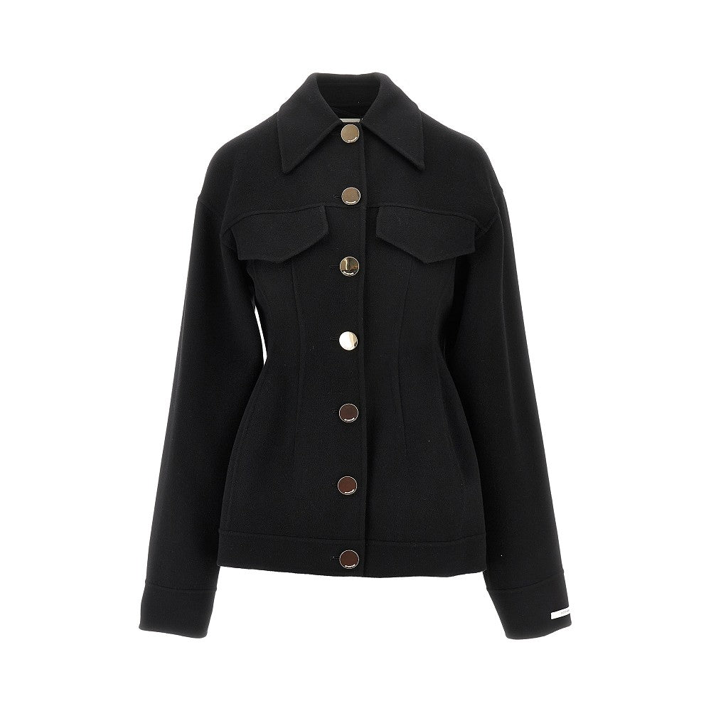 Wool hourglass short peacoat