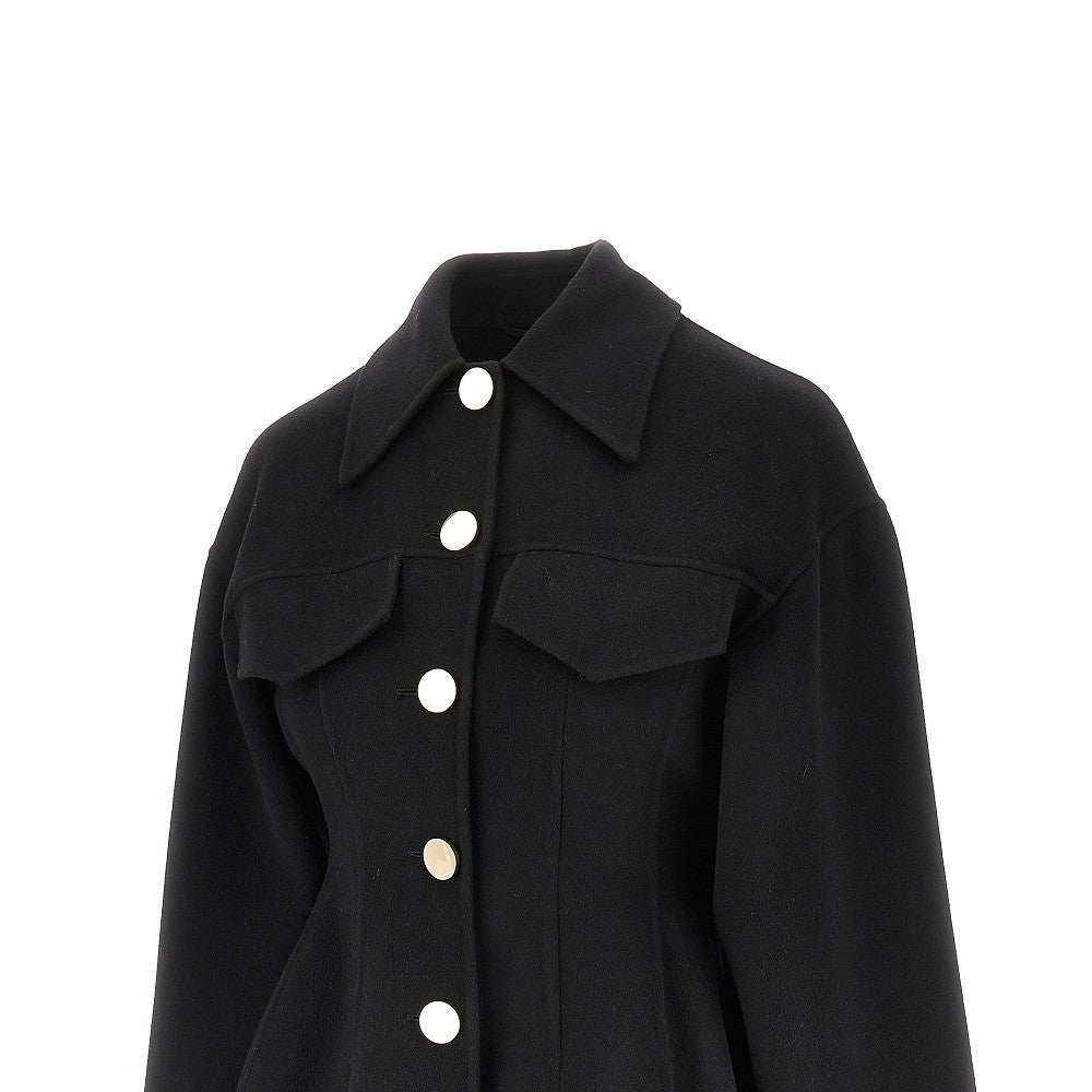Wool hourglass short peacoat
