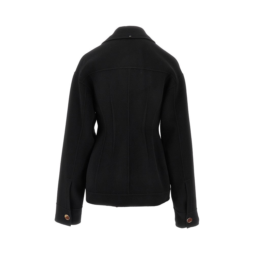 Wool hourglass short peacoat