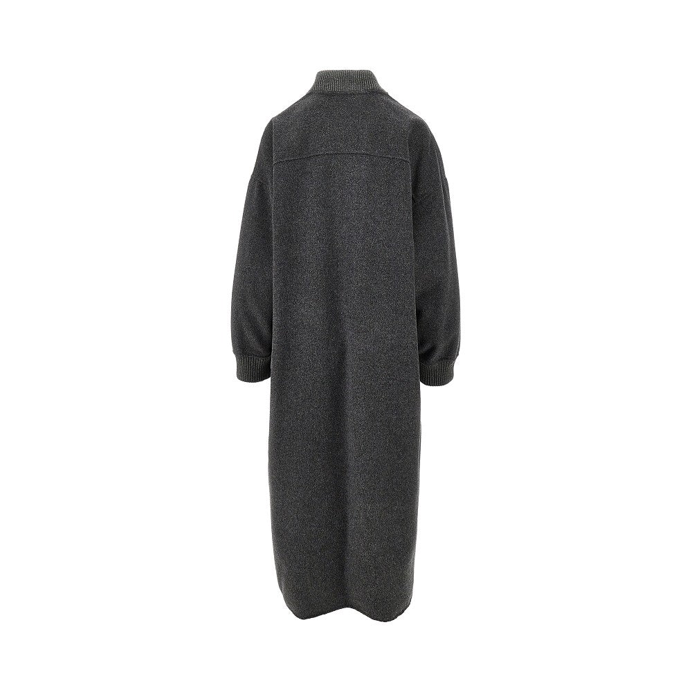 Wool-blend coat with pressstuds