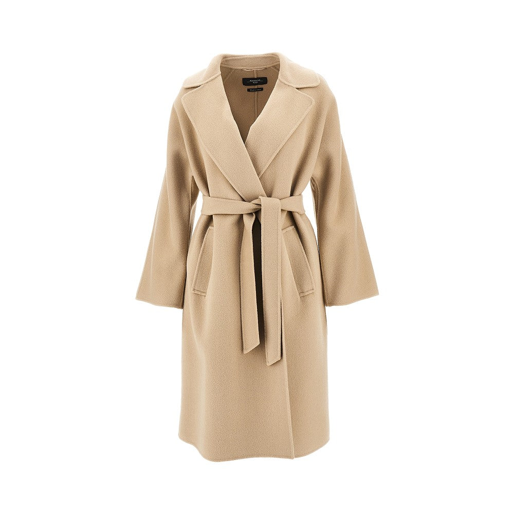 Cappotto in panno double con cintura