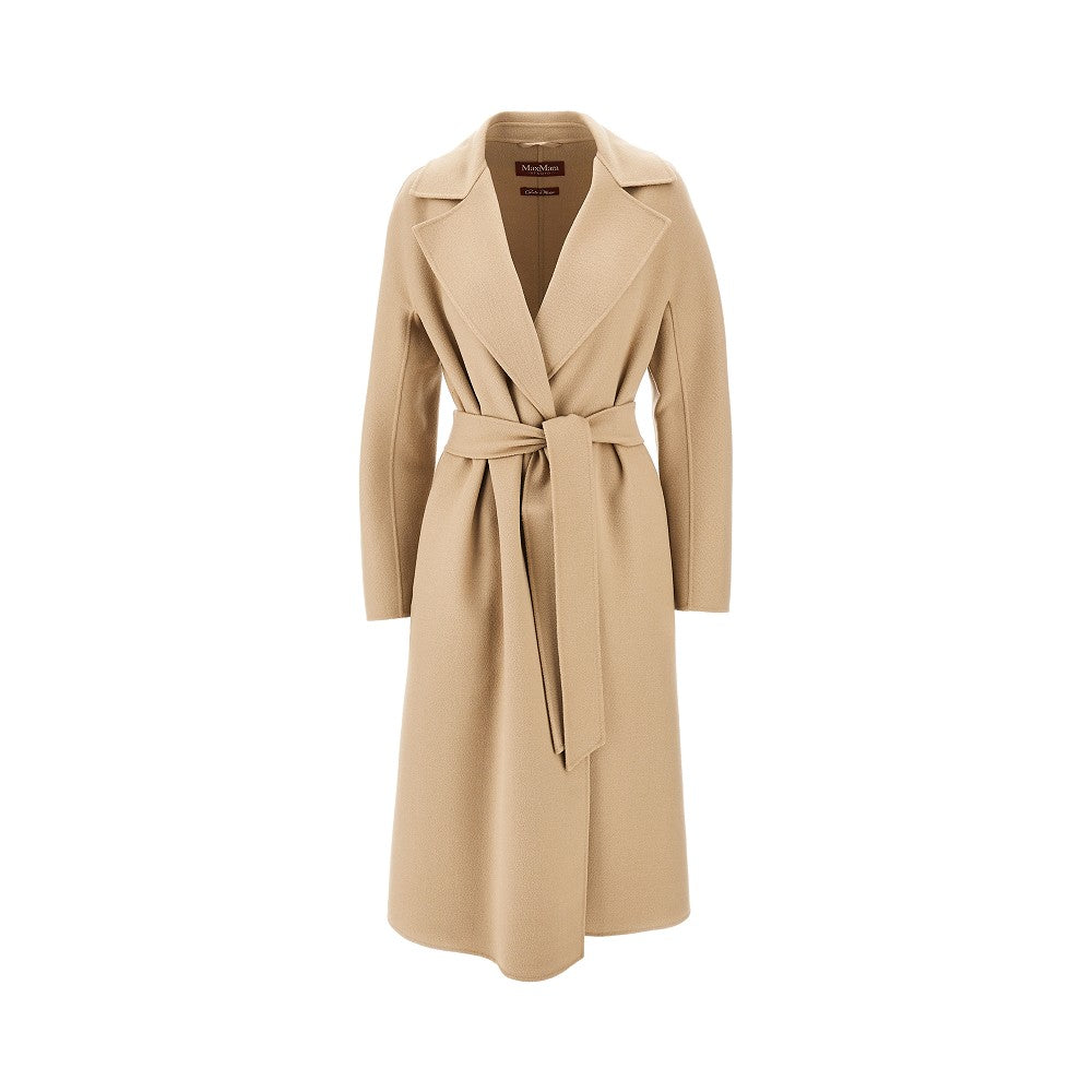 Cappotto midi in panno con cintura