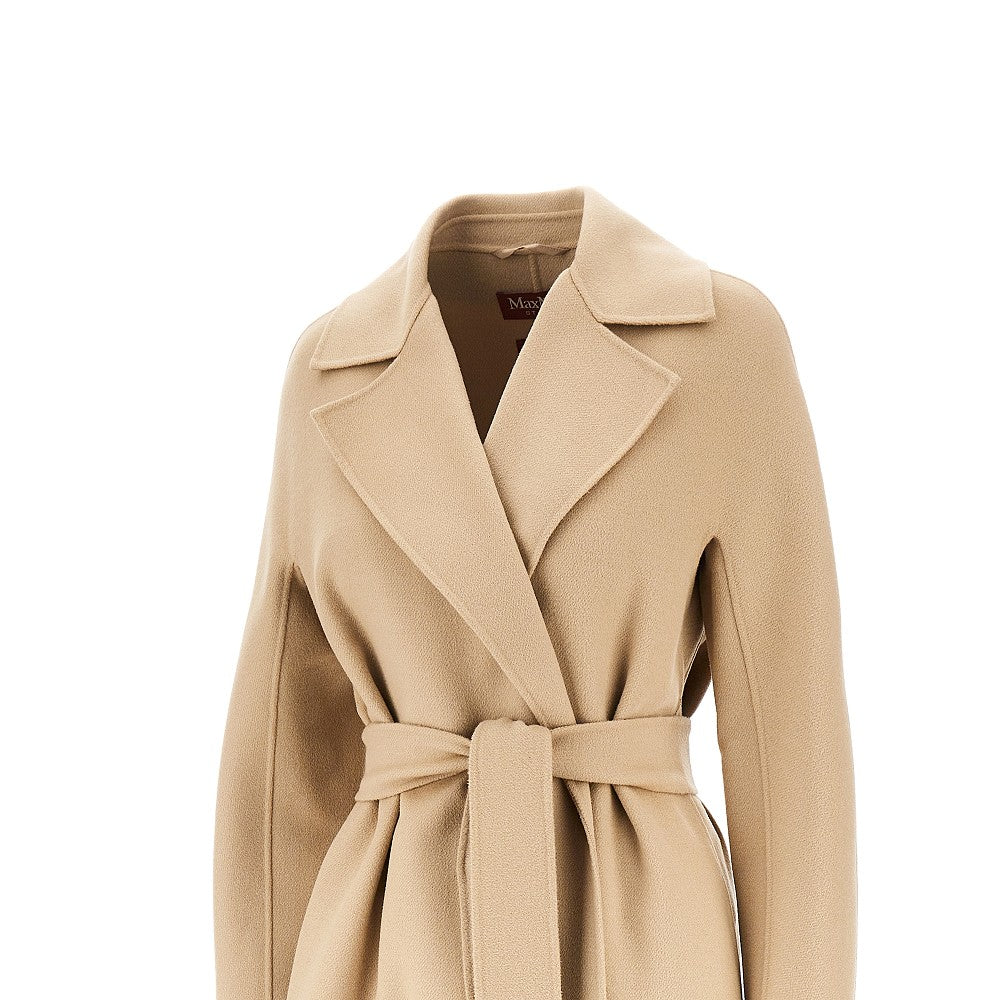 Cappotto midi in panno con cintura