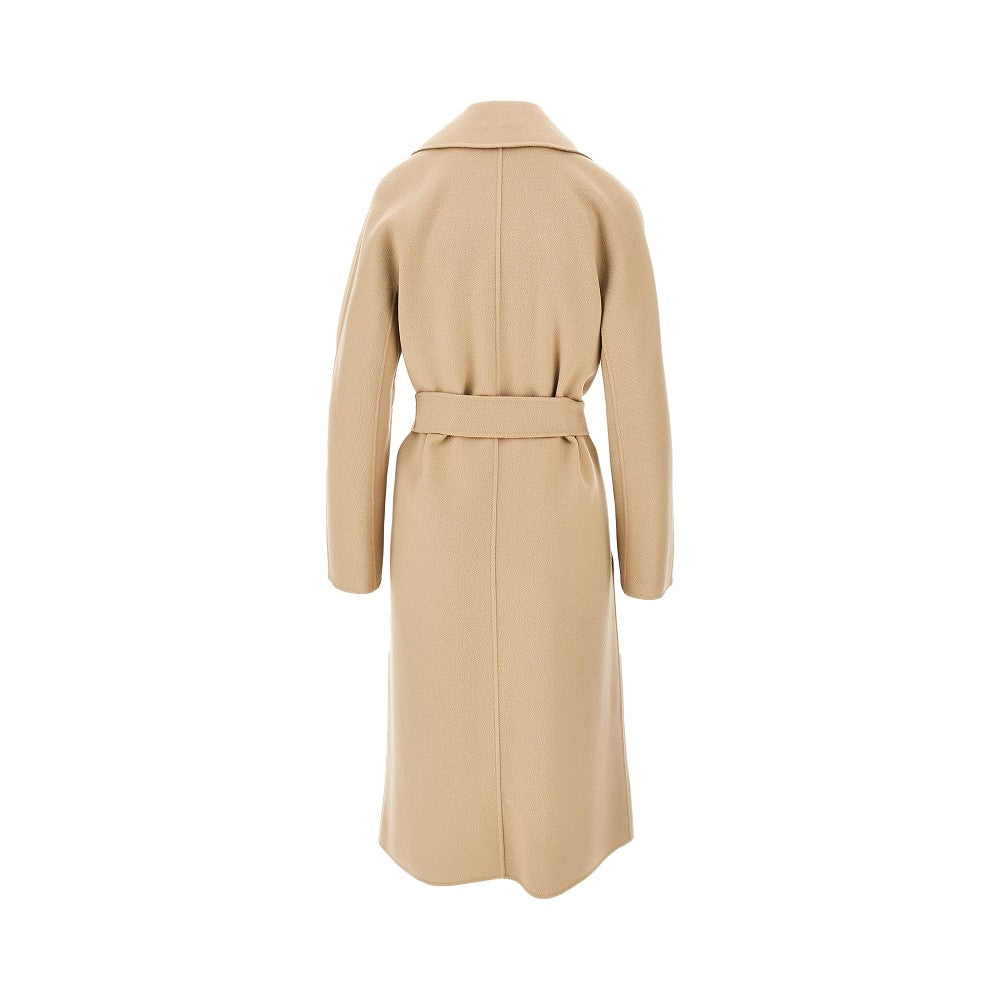 Cappotto midi in panno con cintura