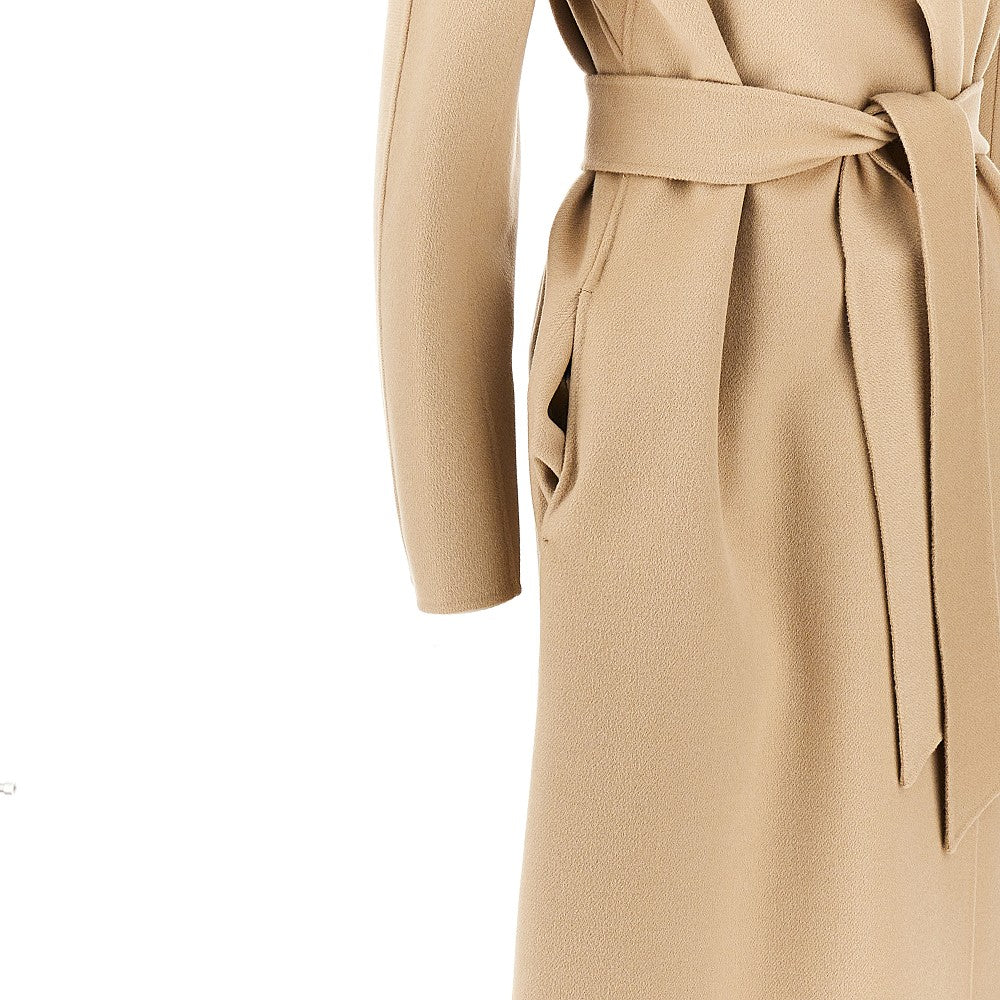 Cappotto midi in panno con cintura