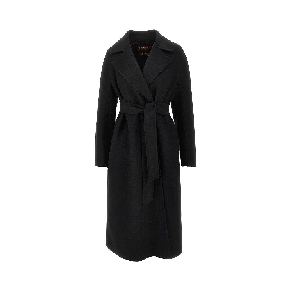 Cappotto midi in panno con cintura