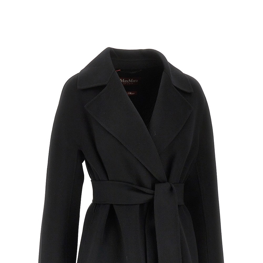 Cappotto midi in panno con cintura