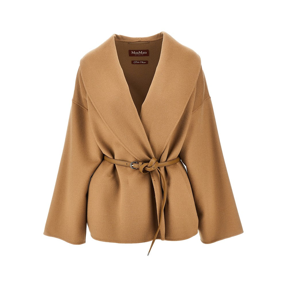 Cappotto in double con cintura