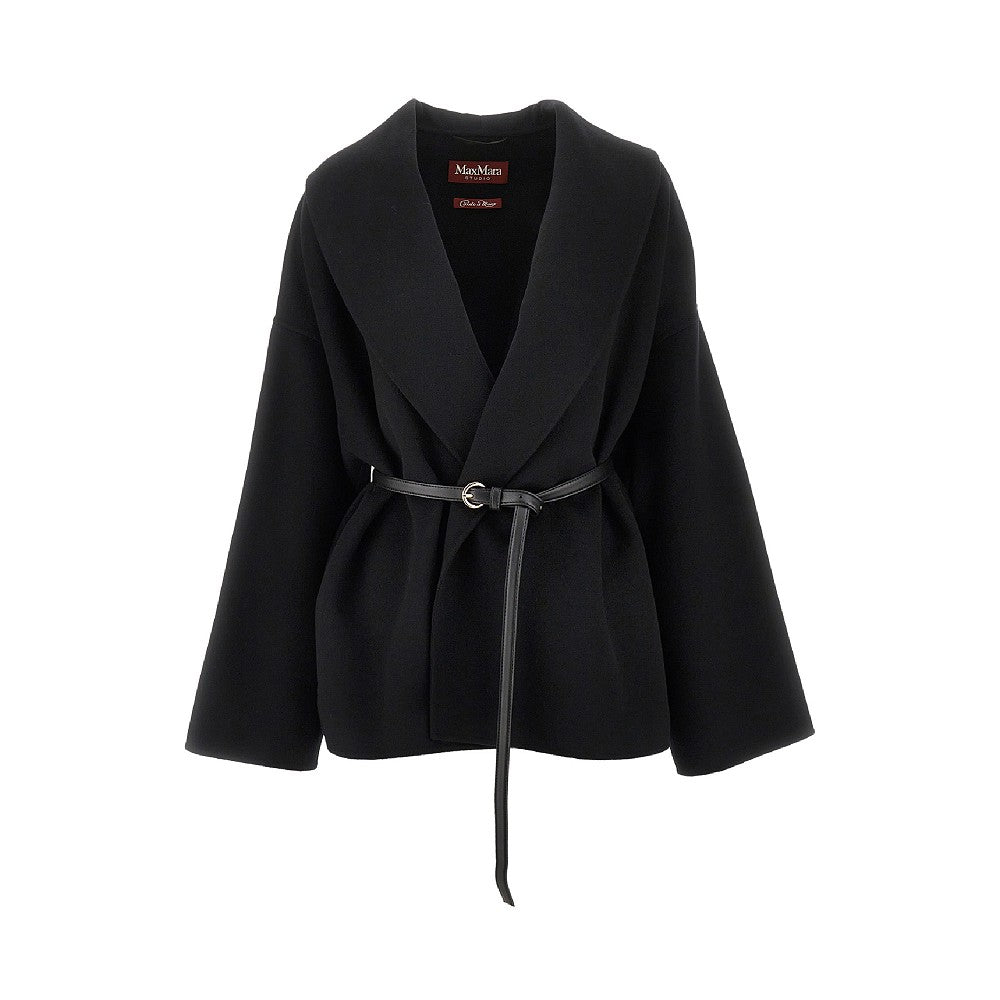 Cappotto in double con cintura