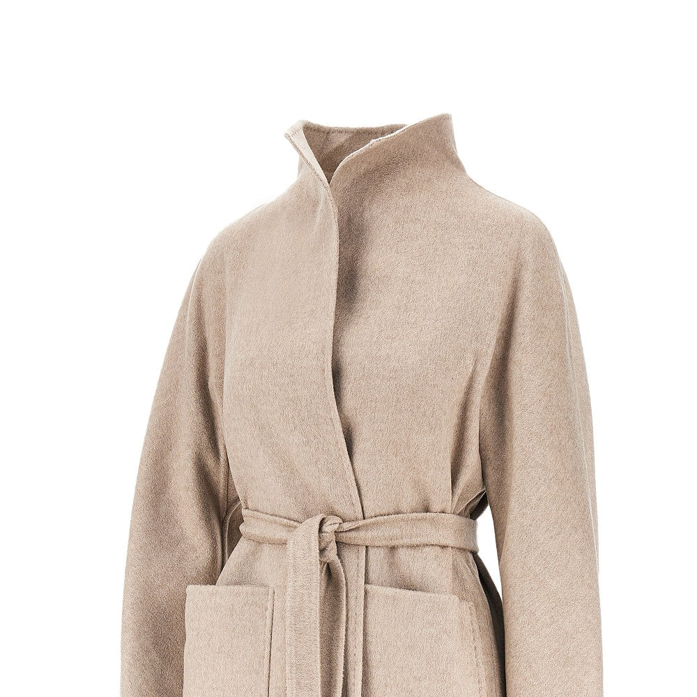Cashmere drap midi coat