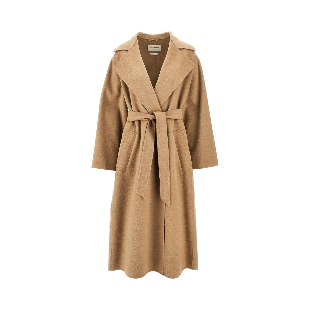 Midi cloth coat with belt