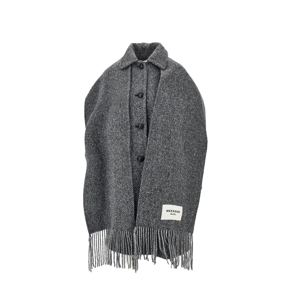 Cappotto in tweed con sciarpa