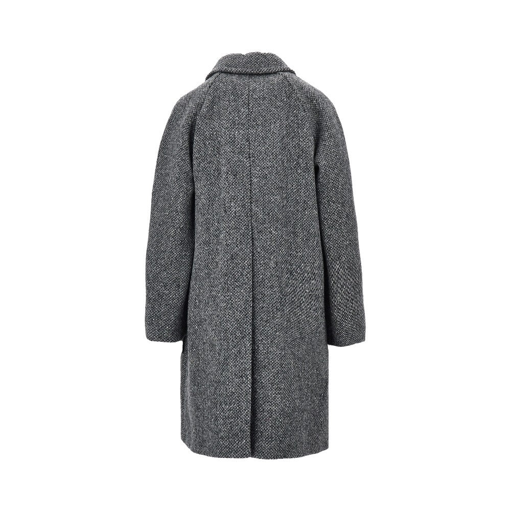 Cappotto in tweed con sciarpa