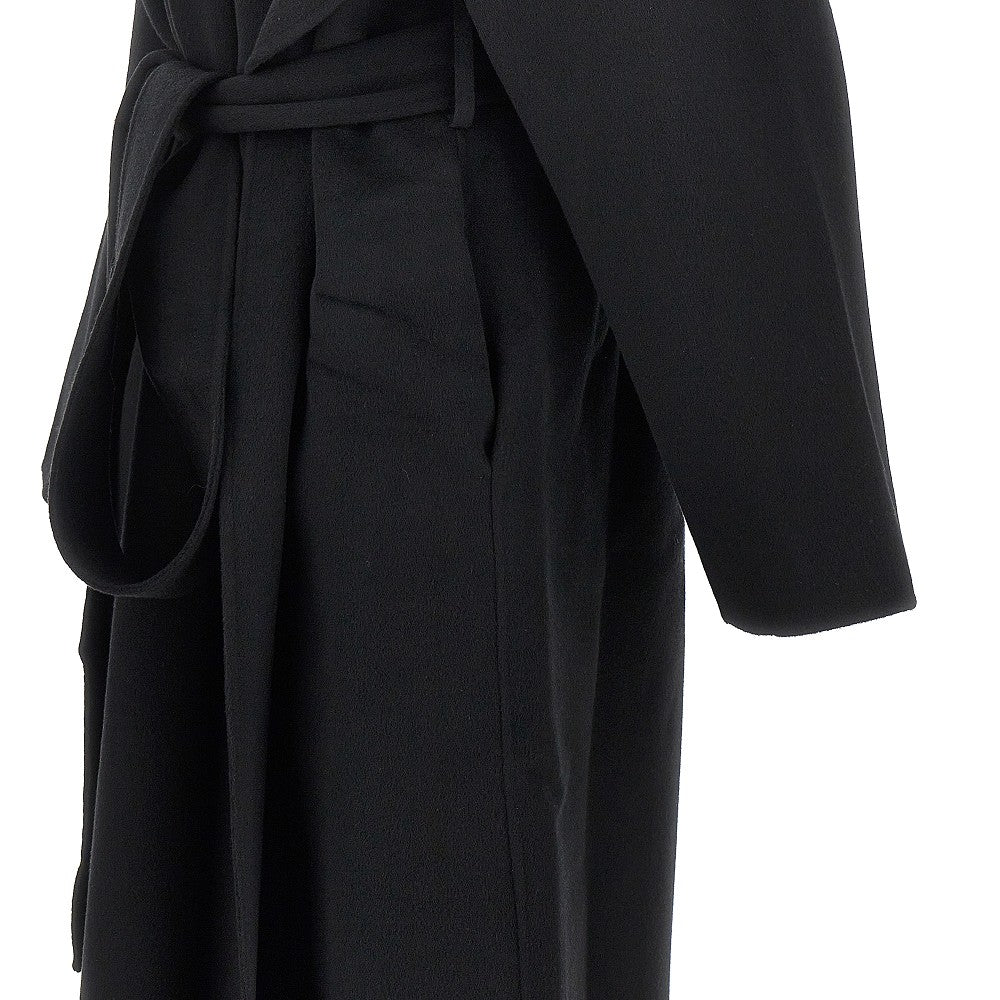 Cappotto lungo con cappuccio e cintura
