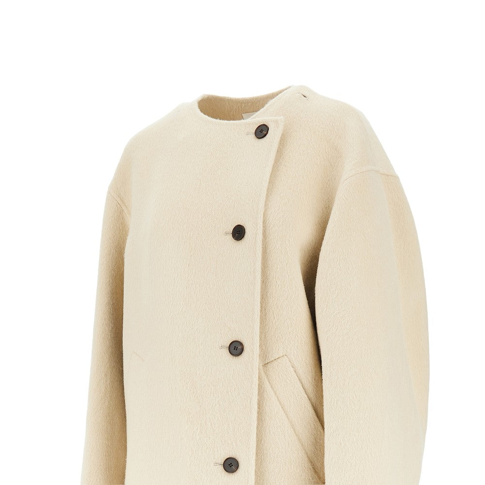 Cappotto in double con maxi sciarpa