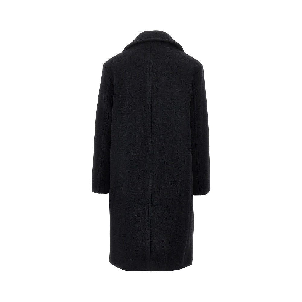 Wool-blend double-breasted overcoat