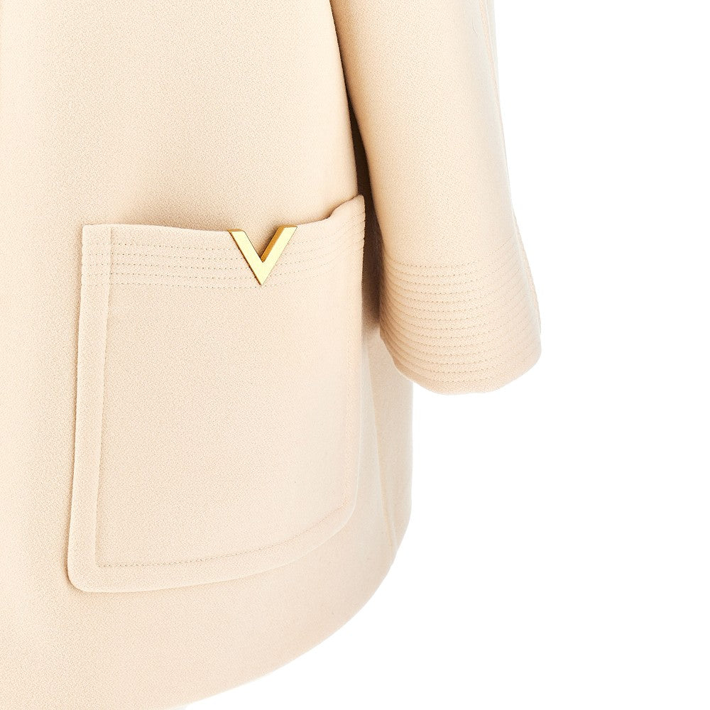 Caban in Wool Drap con dettagli VGold