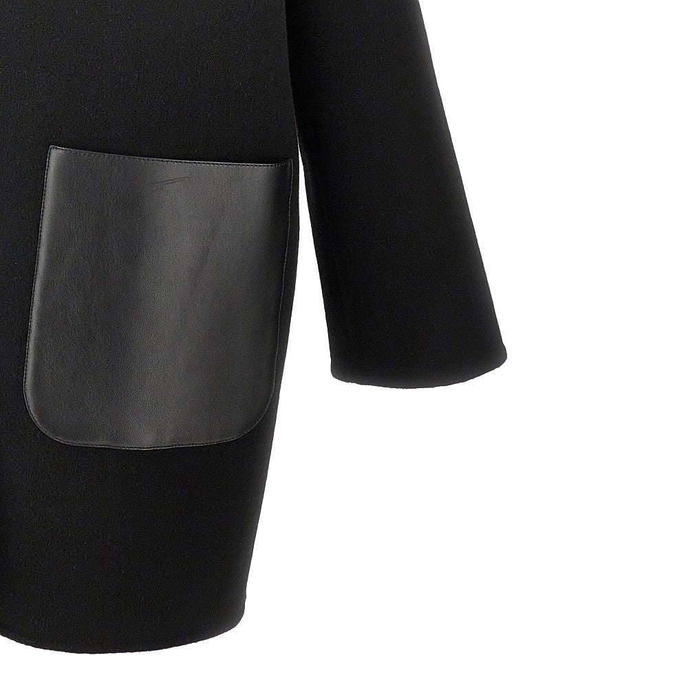 Wool and silk reversible coat