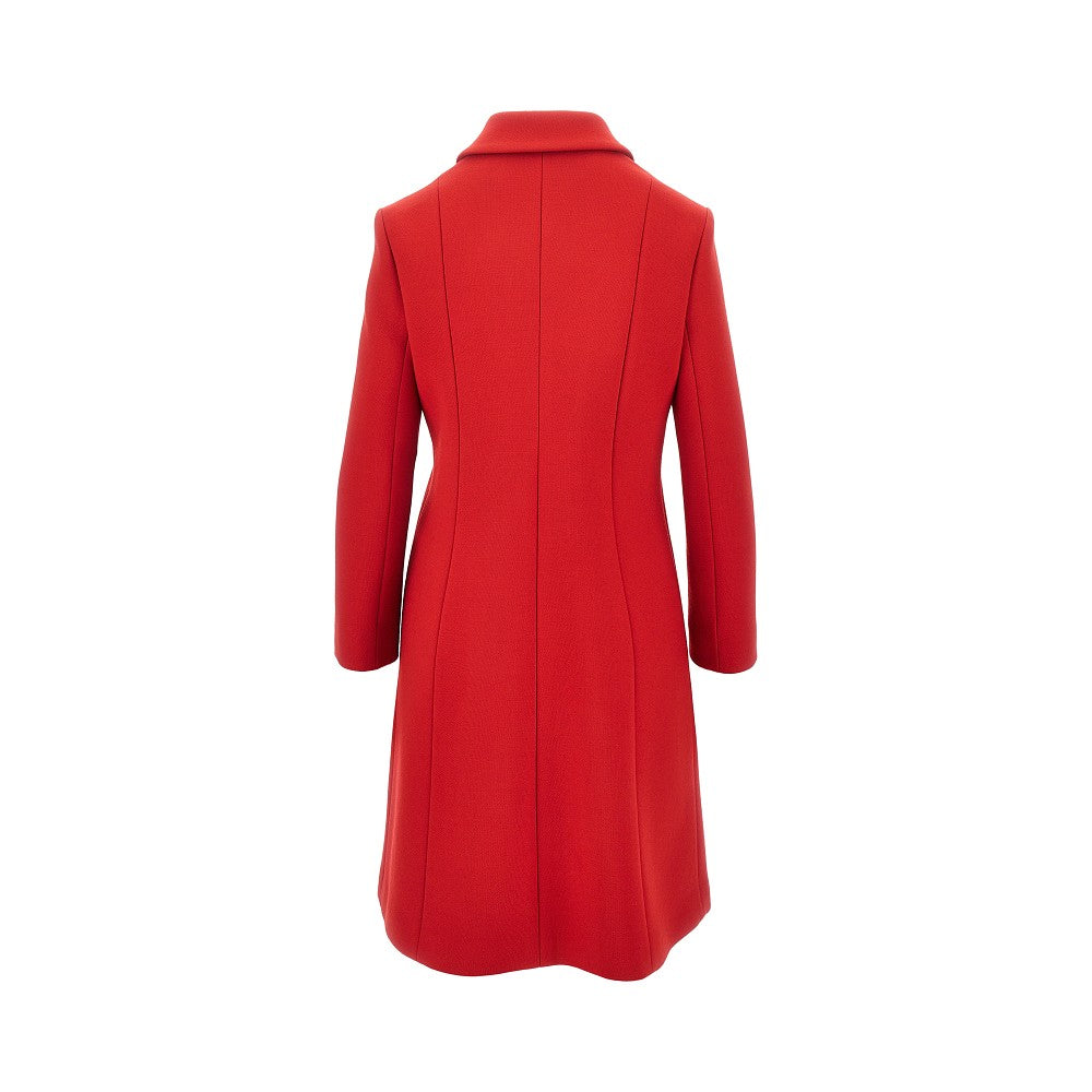 Cappotto in lana natté con bottoni Doppia G