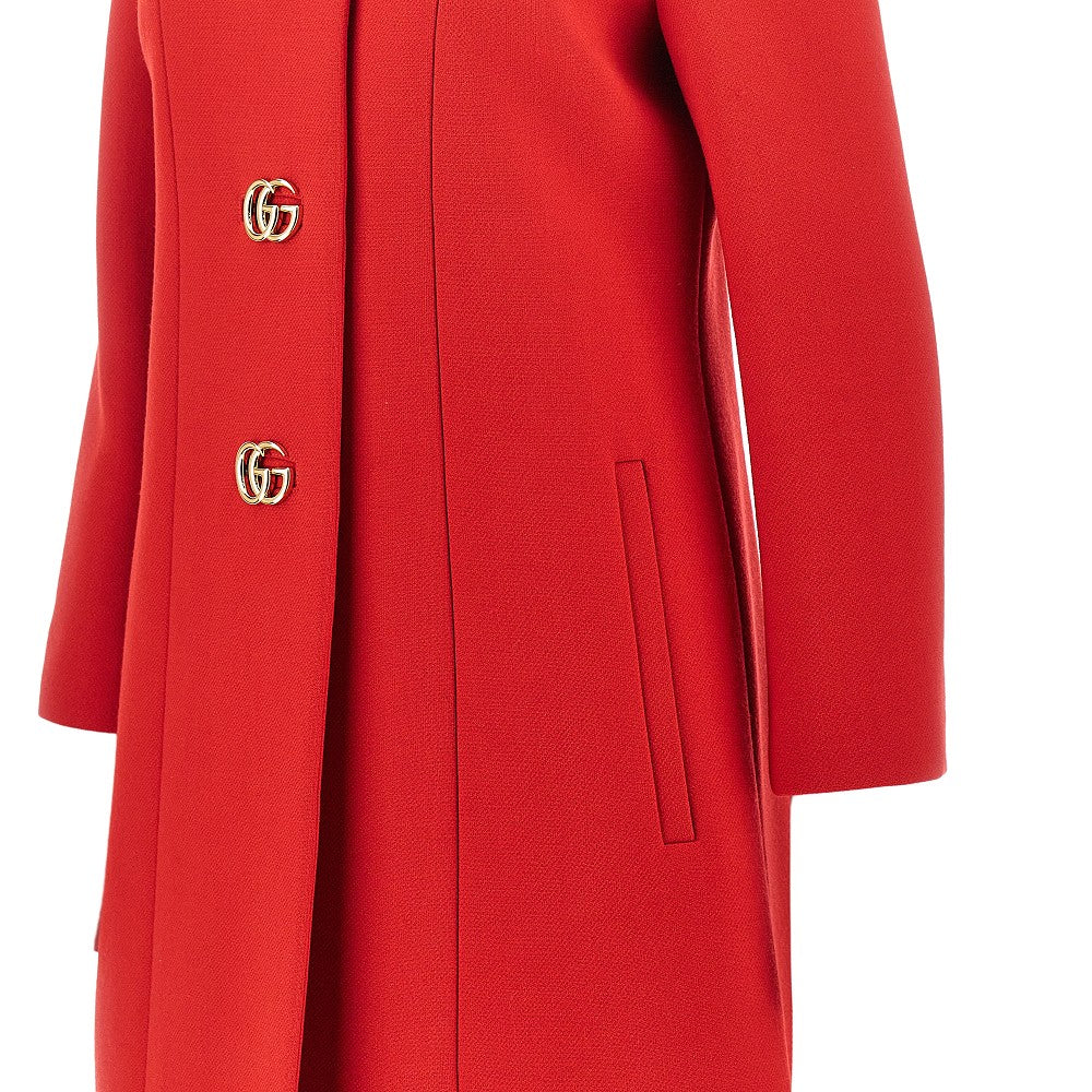 Cappotto in lana natté con bottoni Doppia G