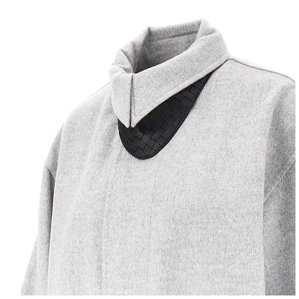 Double coat with Intrecciato leather strap