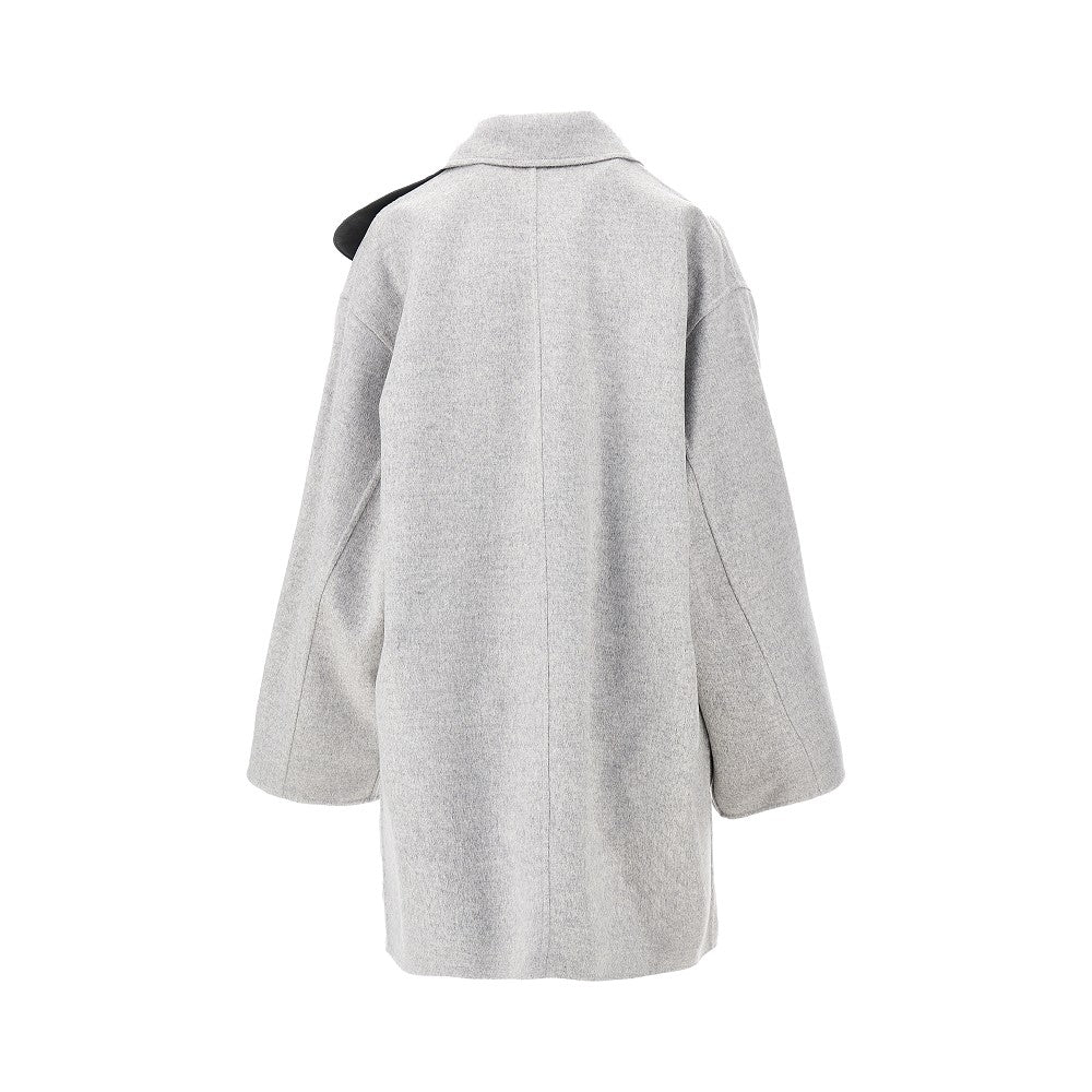 Double coat with Intrecciato leather strap