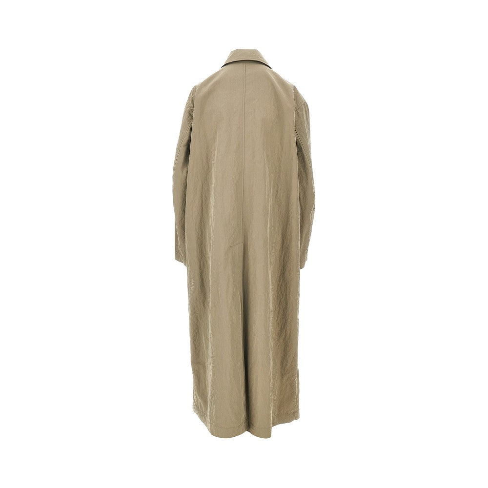 Delavé nylon long trench coat