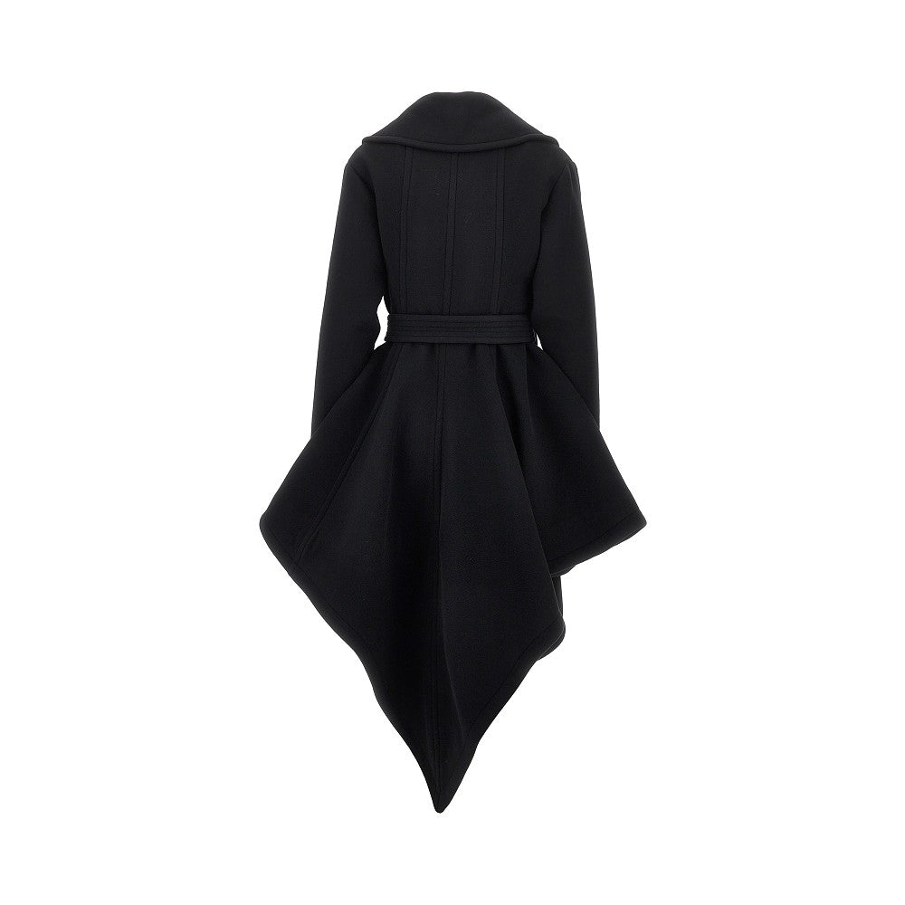 Wool robe coat with belt