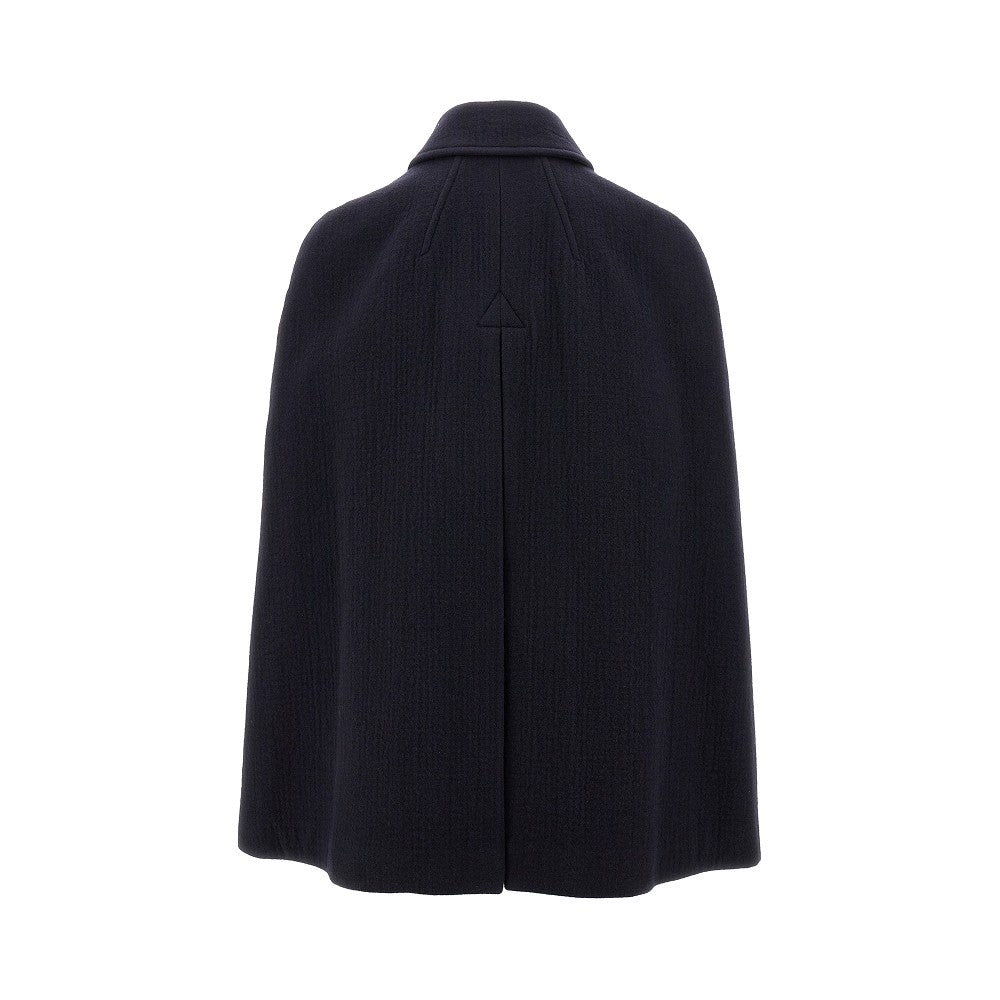 Wool short cape coat