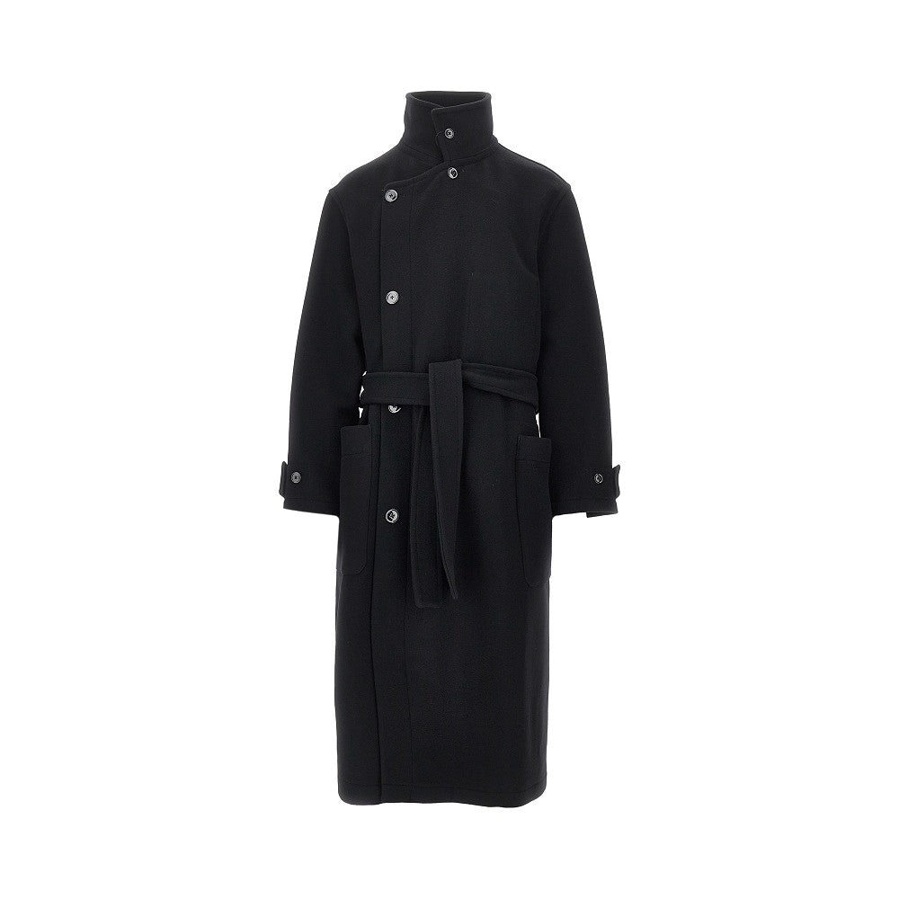 Wool belted long coat