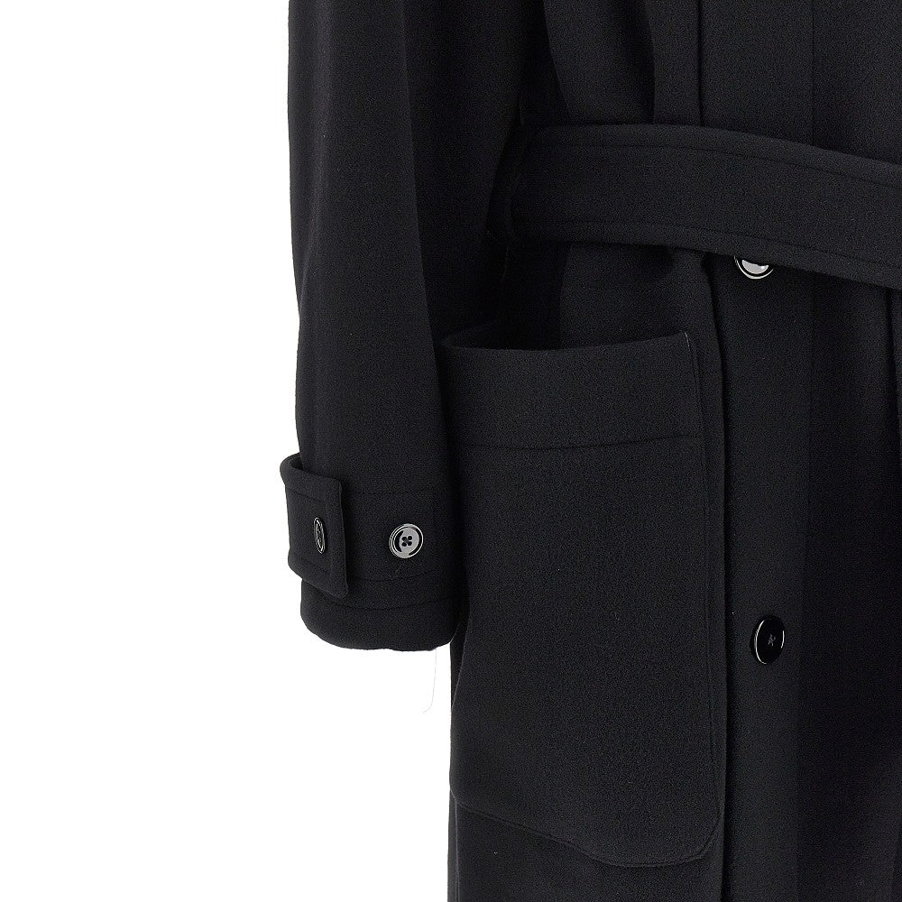 Wool belted long coat