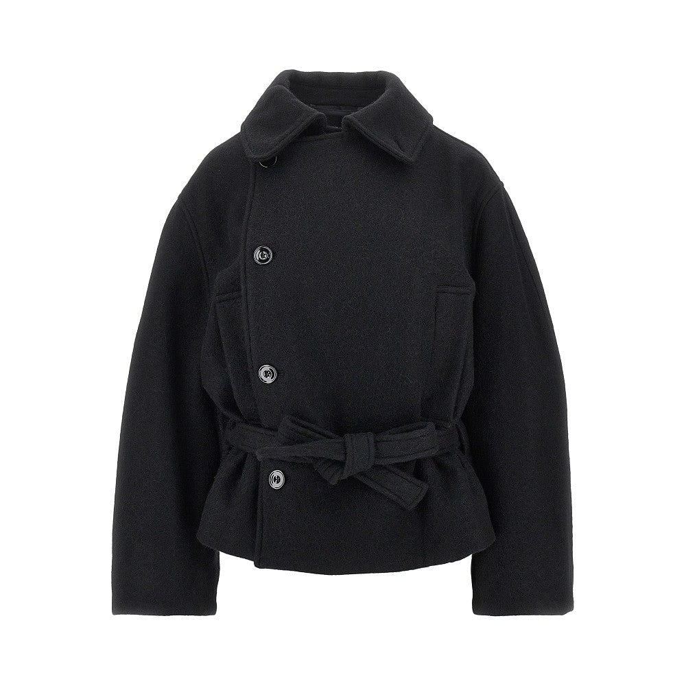 Felt short wrap coat