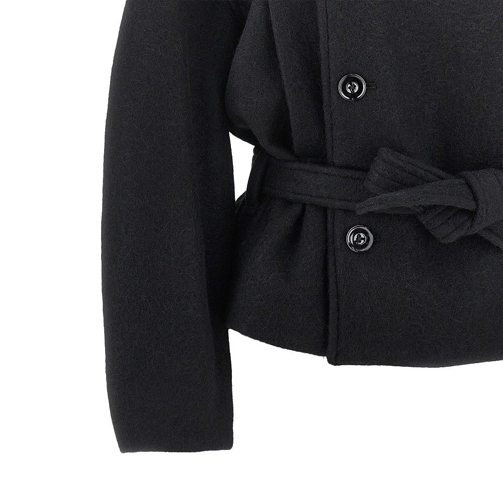 Felt short wrap coat