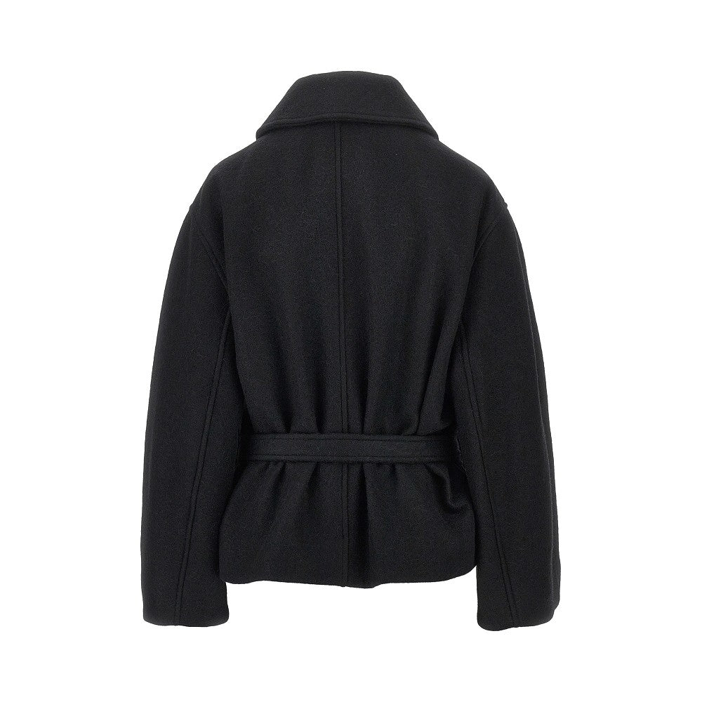 Felt short wrap coat