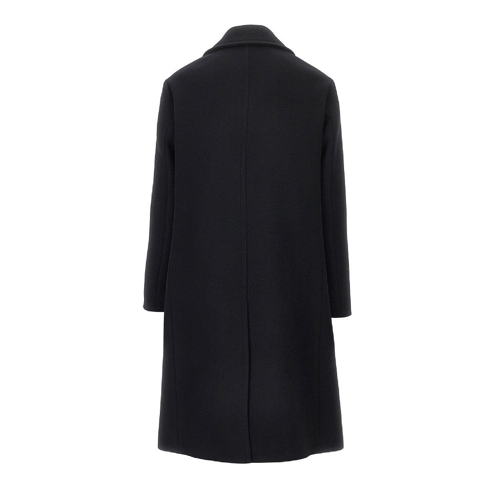Wool and angora double-breasted coat
