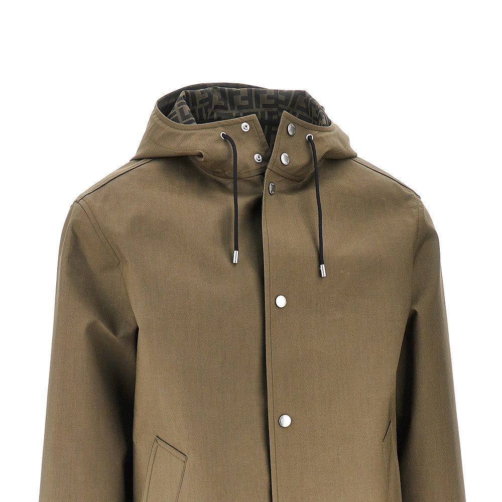 Cotton-blend hooded coat
