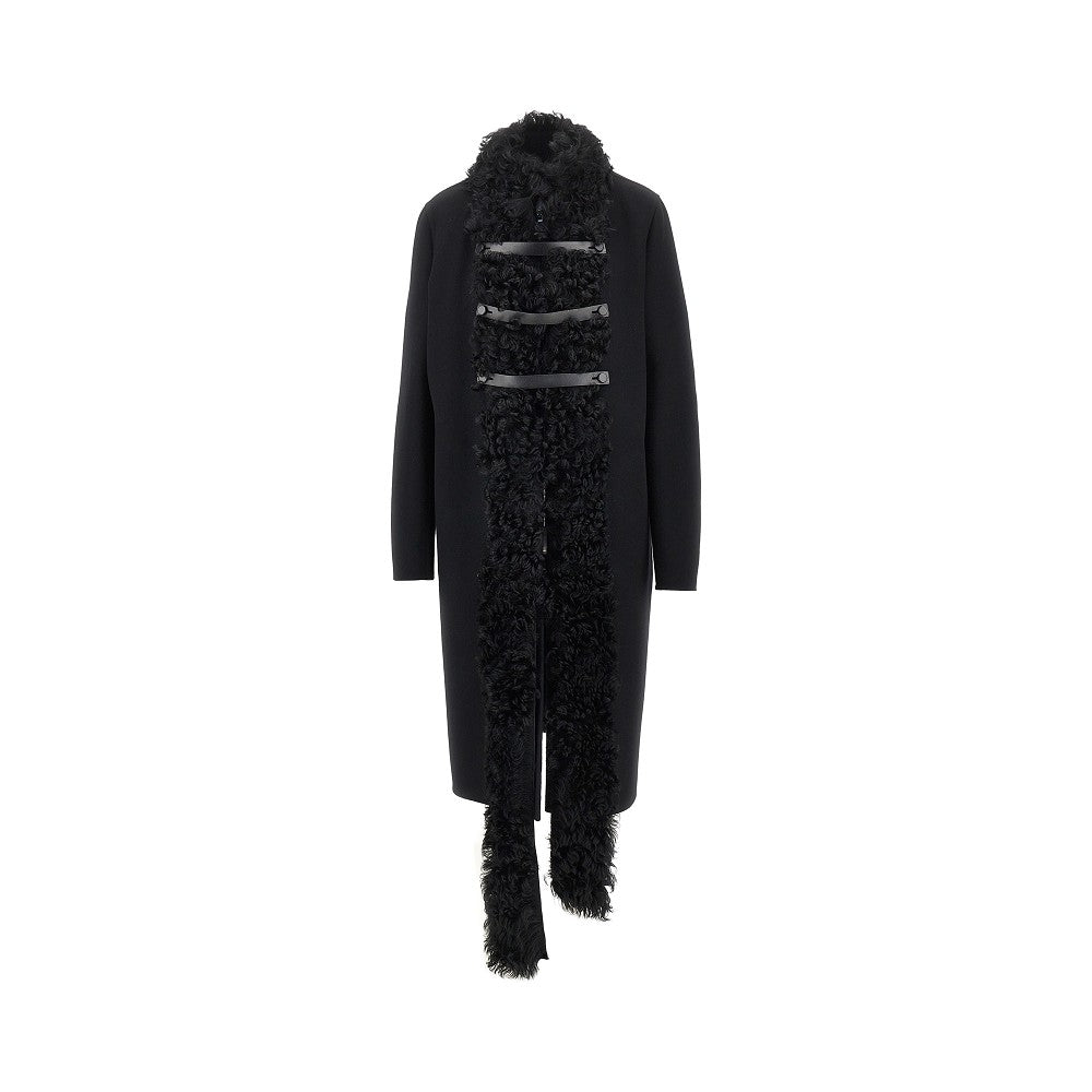 Cappotto in lana con finiture in montone